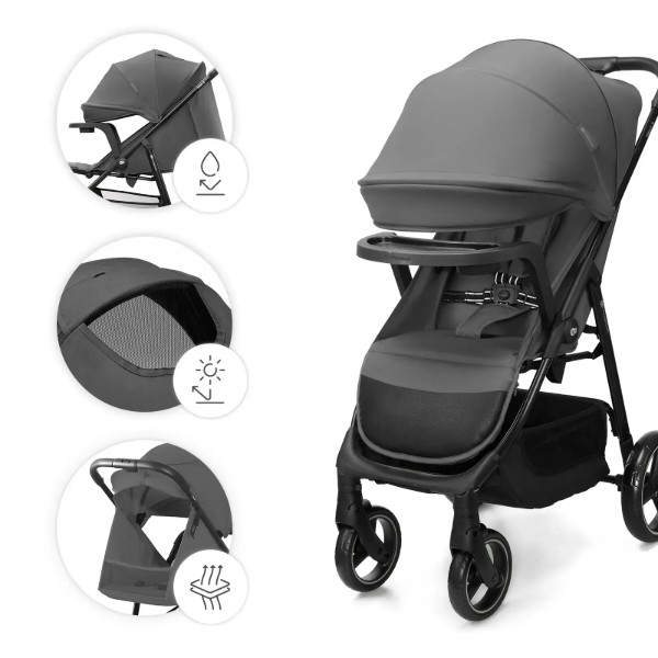 Фото - Коляска прогулочная Kinderkraft Trig 3 Tray Grey (KSTRIG03GRY000T)